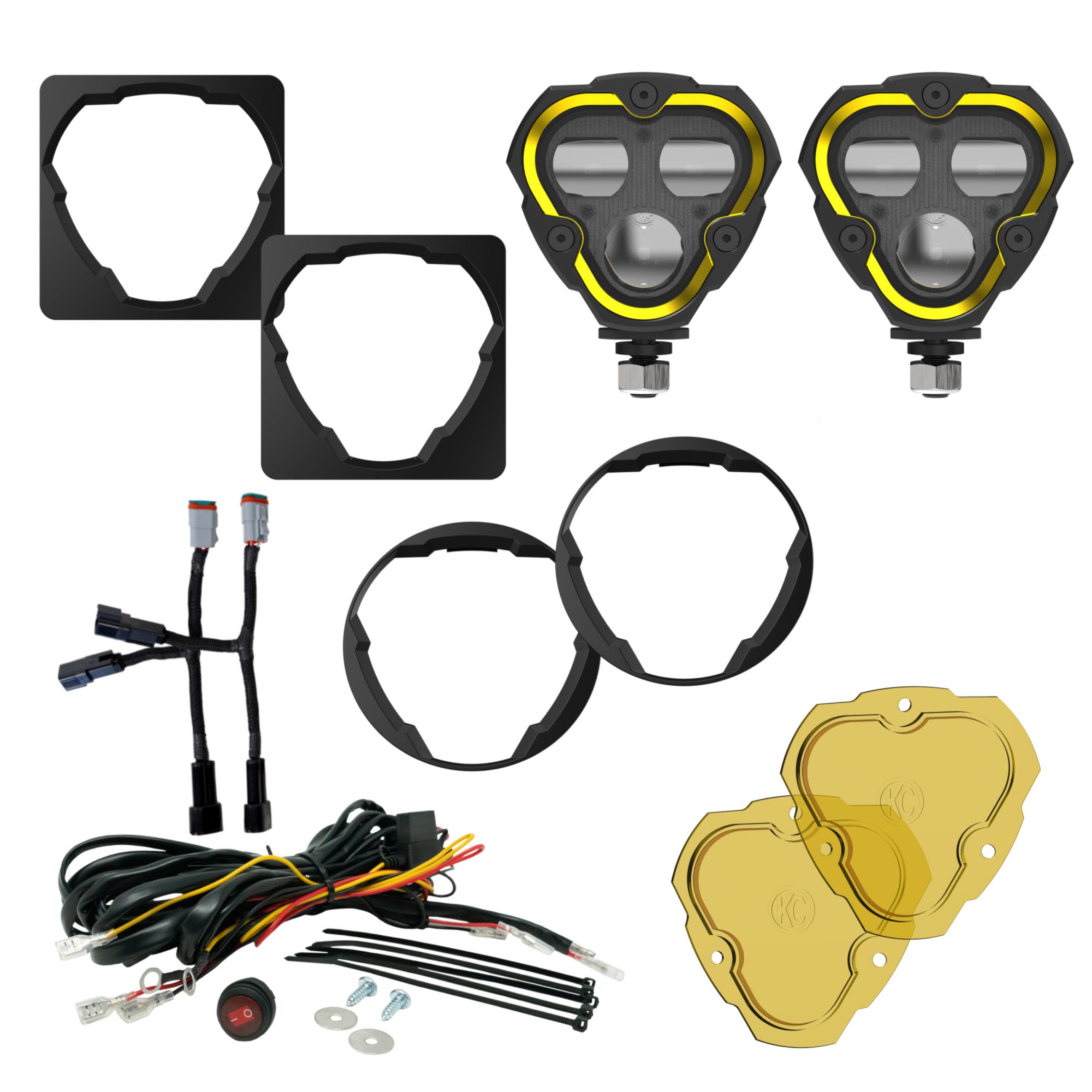 KC Flex Era 3 LED DM SAE Fog 2- Light Master Kit 12-24 Toyota Taco/4Ru