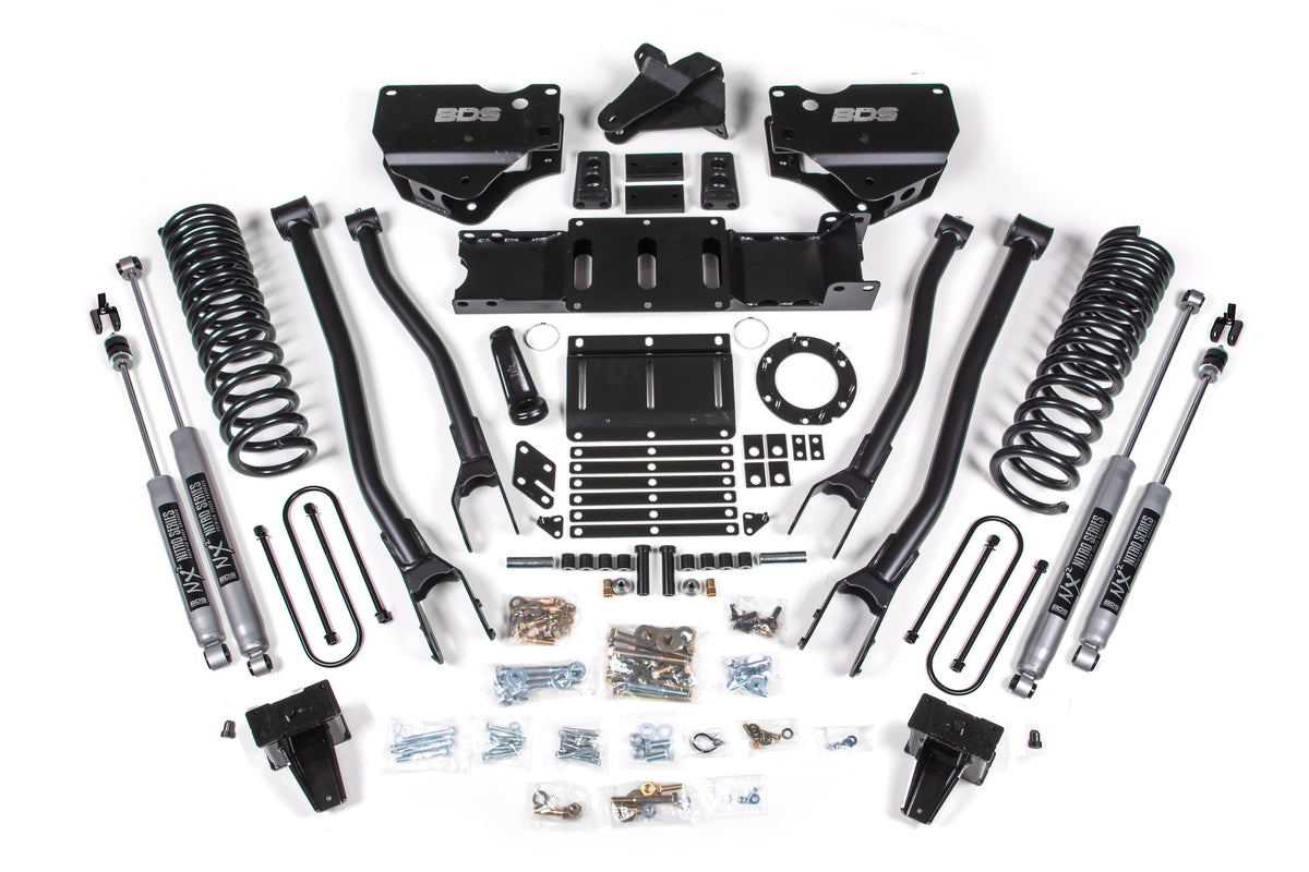 6 Inch Lift Kit w/ 4-Link Ram 3500 19-24 4WD Diesel - With Factory Rear Overload Leaf / 6 Bolt / FOX 2.0 Performance Series