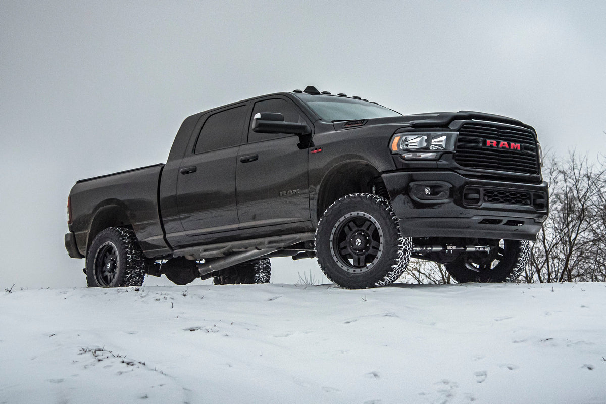 4 Inch Lift Kit w/ Radius Arm 2 Inch Rear Block Ram 3500 19-24 4WD Diesel - Without Factory Rear Overload Leaf / 8 Bolt / NX2 Nitro Series