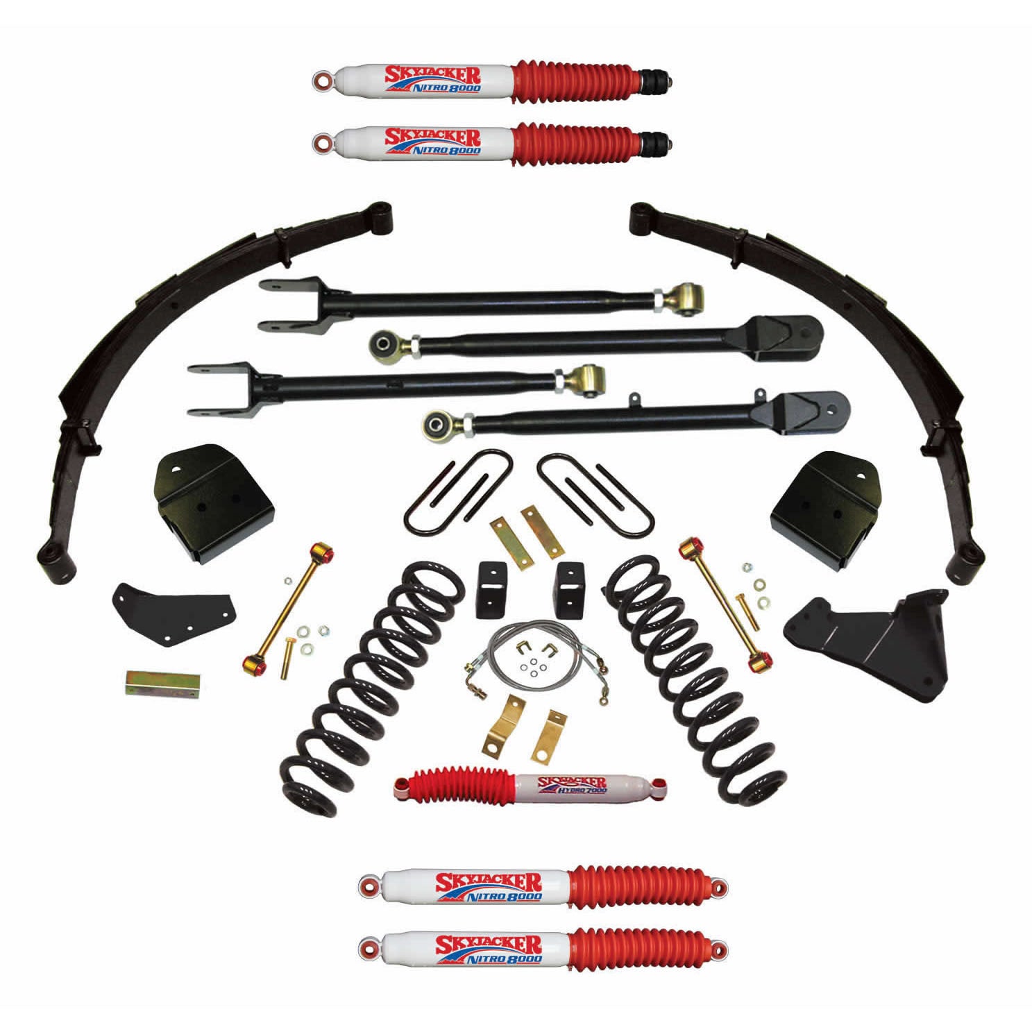 Suspension Lift Kit w/Shock Nitro Shocks 4 Inch Lift 4-Link Conversion