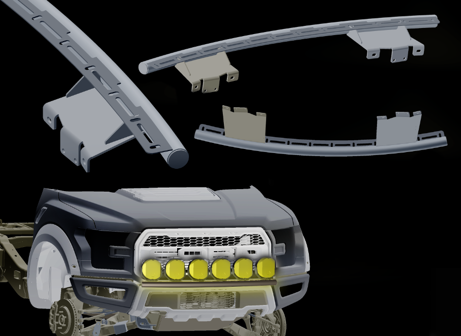 Foutz Motorsports Front Light Mount Kit (Stock bumper) 2017-2020 Ford F-150 Raptor