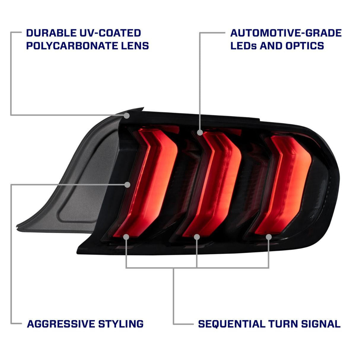 2015-2023 Ford Mustang LED Tail Lights Pair - Apollo Off-Road