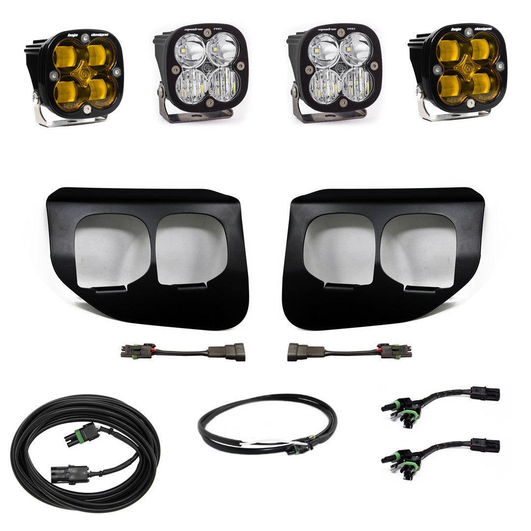 Baja Designs Ford Squadron SAE-Pro Amber w-Upfitter Fog Pocket Light Kit - Ford 2020-22 F-250-350 Super Duty - Apollo Off-Road
