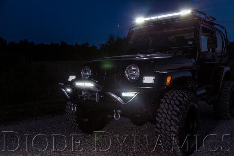 Diode Dynamics 12 Inch LED Light Bar Single Row Straight Clear Driving Pair Stage Series - Apollo Off-Road
