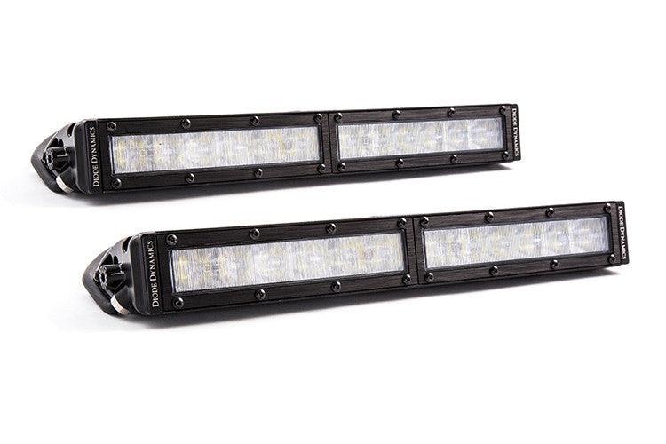 Diode Dynamics 12 Inch LED Light Bar Single Row Straight Clear Wide Pair Stage Series - Apollo Off-Road