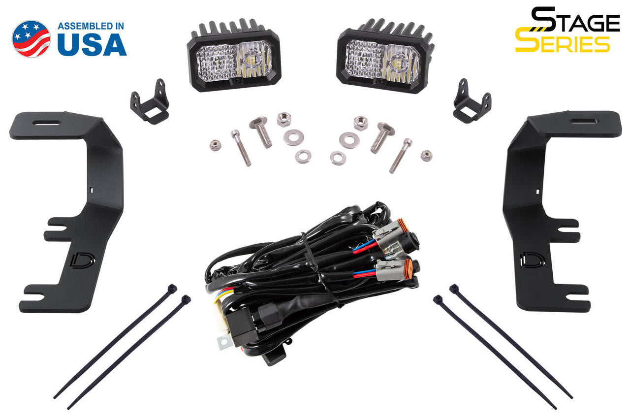 Diode Dynamics SSC2 LED Ditch Light Kit for 2014-2019 GMC Sierra 1500, Sport Yellow Combo - Apollo Off-Road