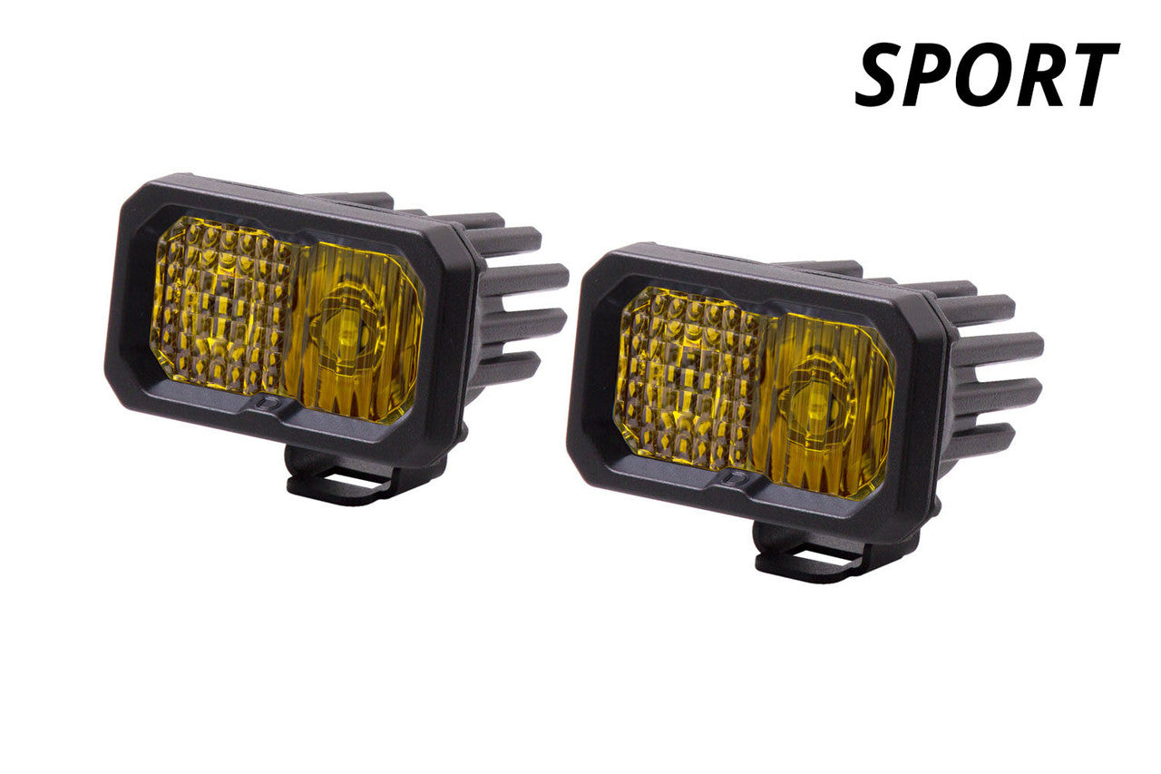 Diode Dynamics Stage Series 2 Inch LED Pod, Sport Yellow Combo Standard ABL Pair - Apollo Off-Road