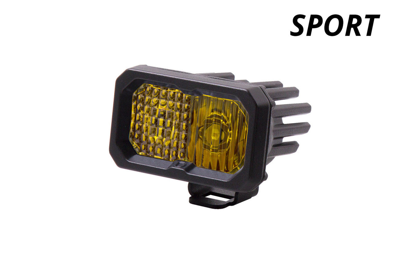 Diode Dynamics Stage Series 2 Inch LED Pod, Sport Yellow Flood Standard ABL Each - Apollo Off-Road