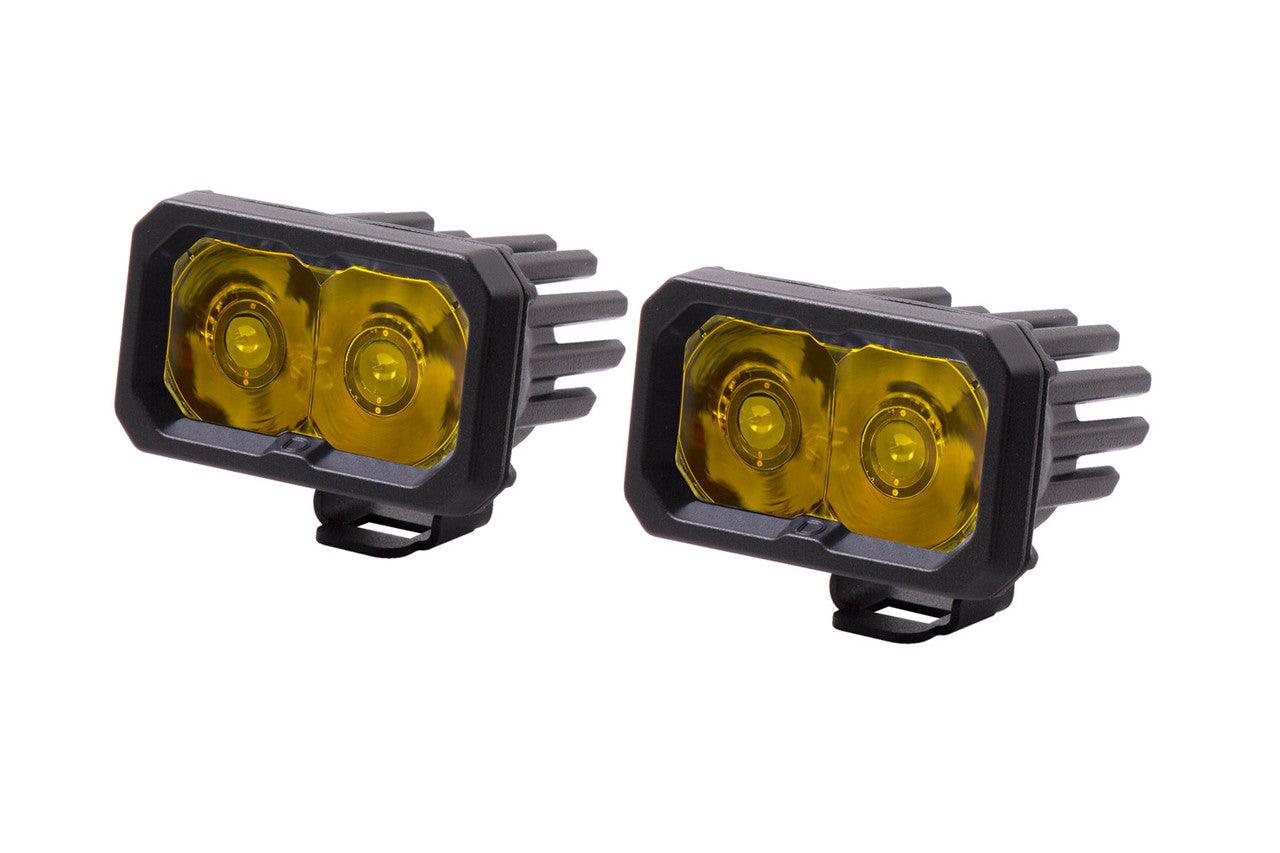Diode Dynamics Stage Series 2 Inch LED Pod, Sport Yellow Spot Standard ABL Pair - Apollo Off-Road
