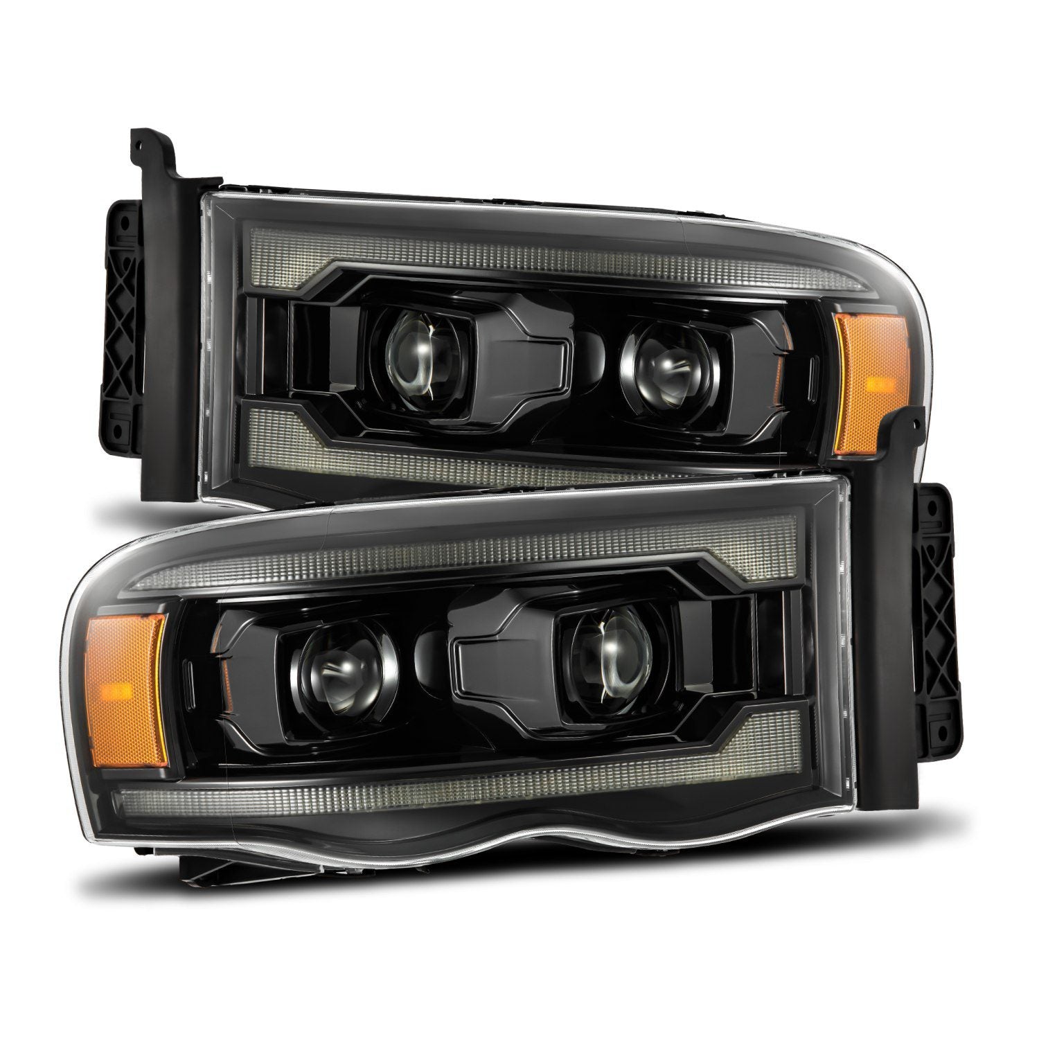 02-05 Dodge Ram LUXX-Series Projector Headlights Alpha-Black - Apollo Off-Road