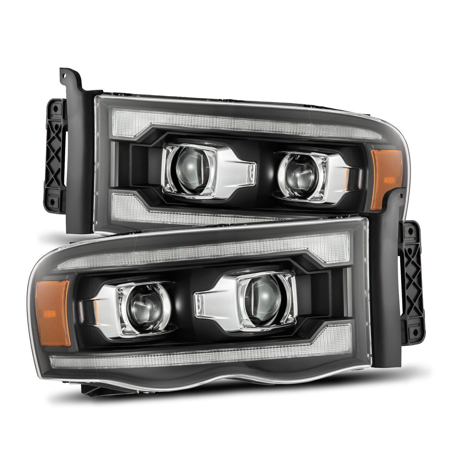 02-05 Dodge Ram LUXX-Series Projector Headlights Black - Apollo Off-Road