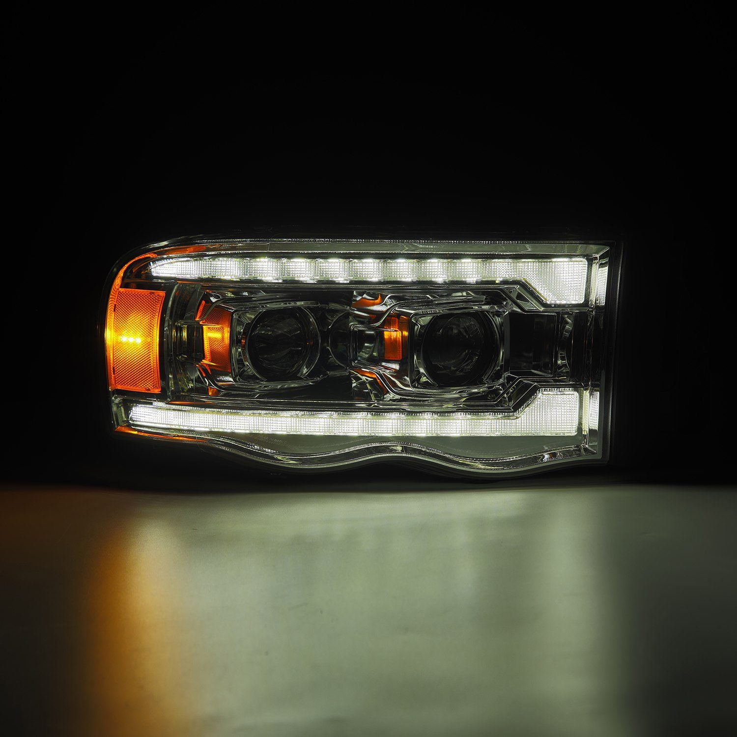 02-05 Dodge Ram LUXX-Series Projector Headlights Chrome - Apollo Off-Road