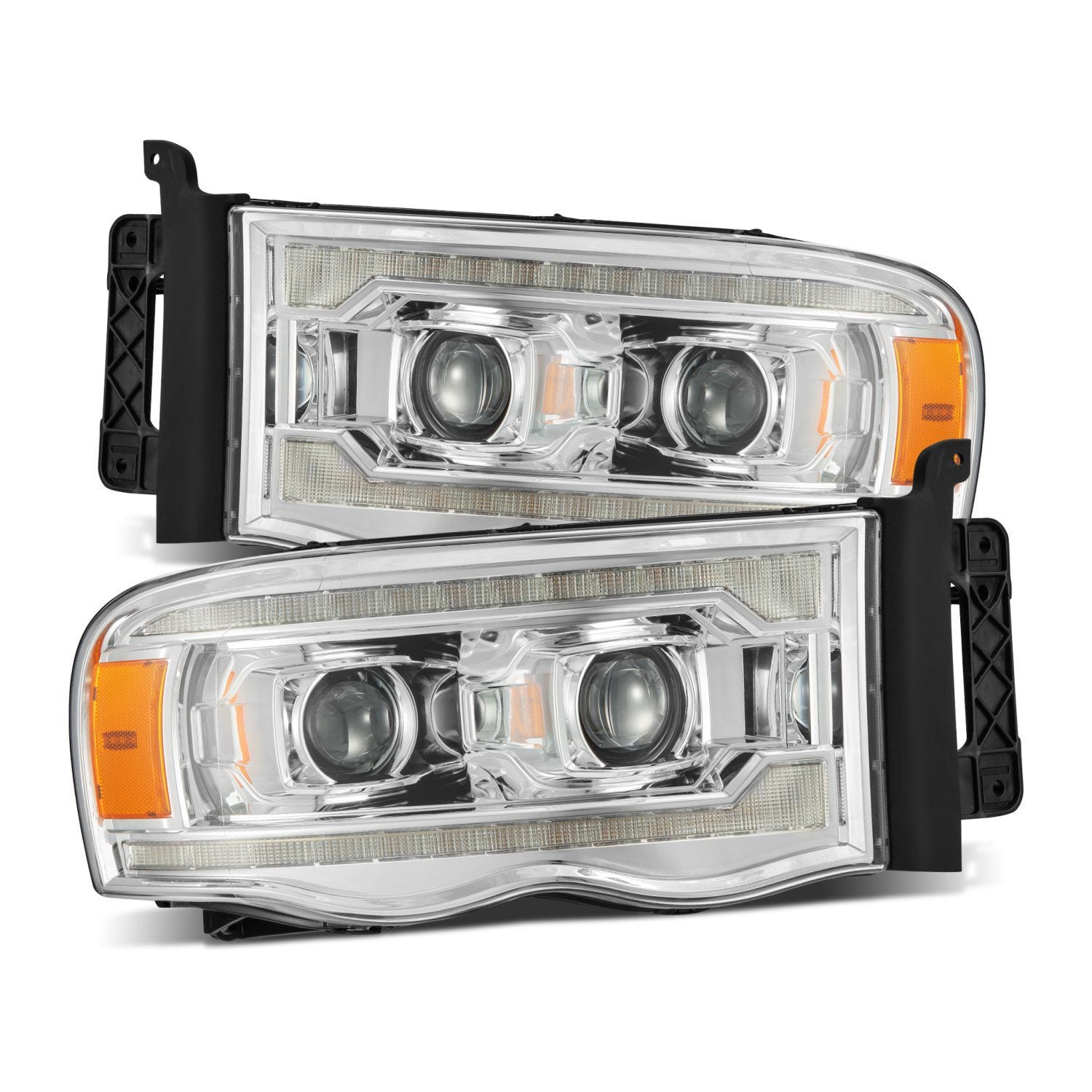 02-05 Dodge Ram LUXX-Series Projector Headlights Chrome - Apollo Off-Road