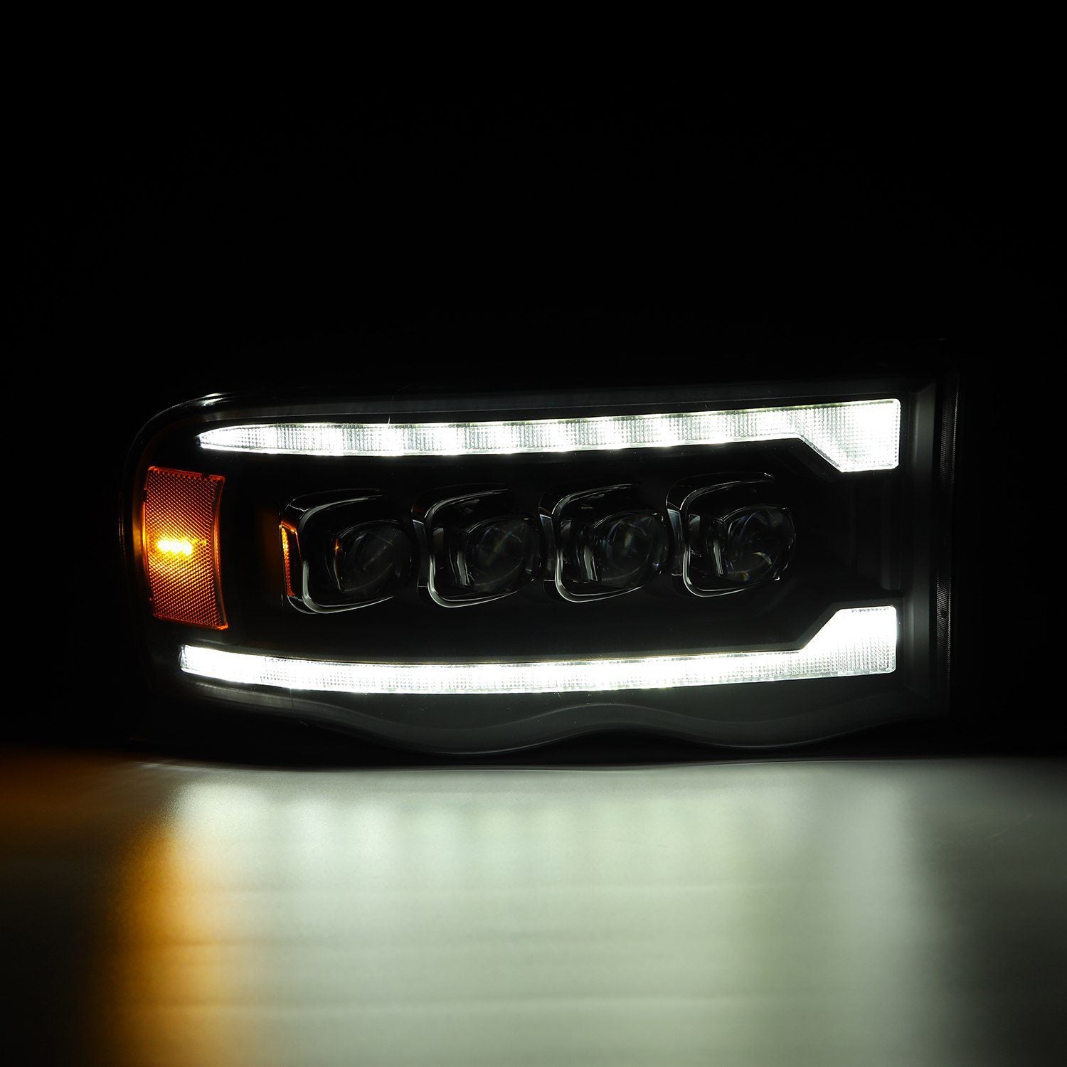 02-05 Dodge Ram NOVA-Series LED Projector Headlights in Black - Apollo Off-Road