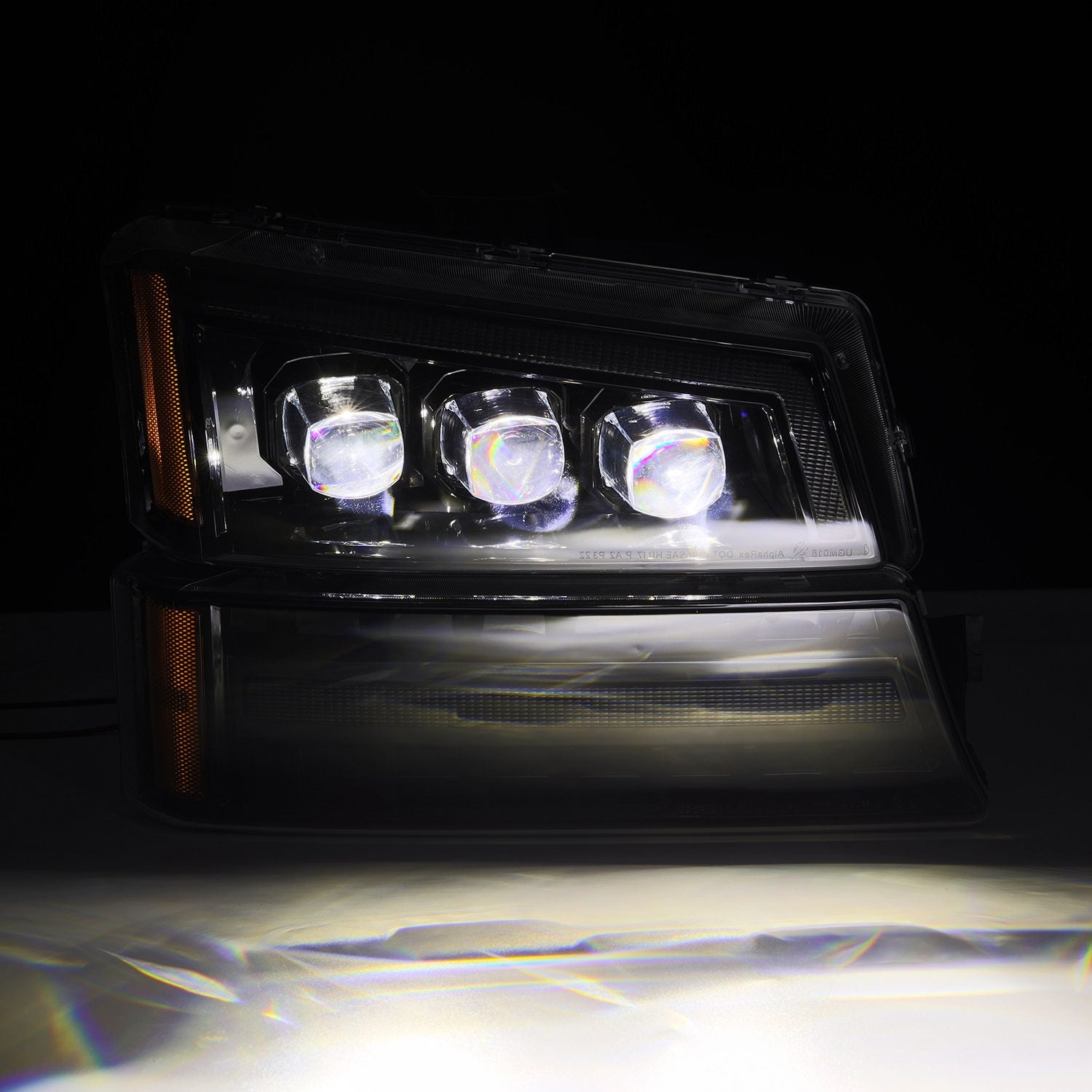 03-06 Chevrolet Silverado/02-06 Avalanche NOVA-Series Projector Headlights Alpha-Black - Apollo Off-Road