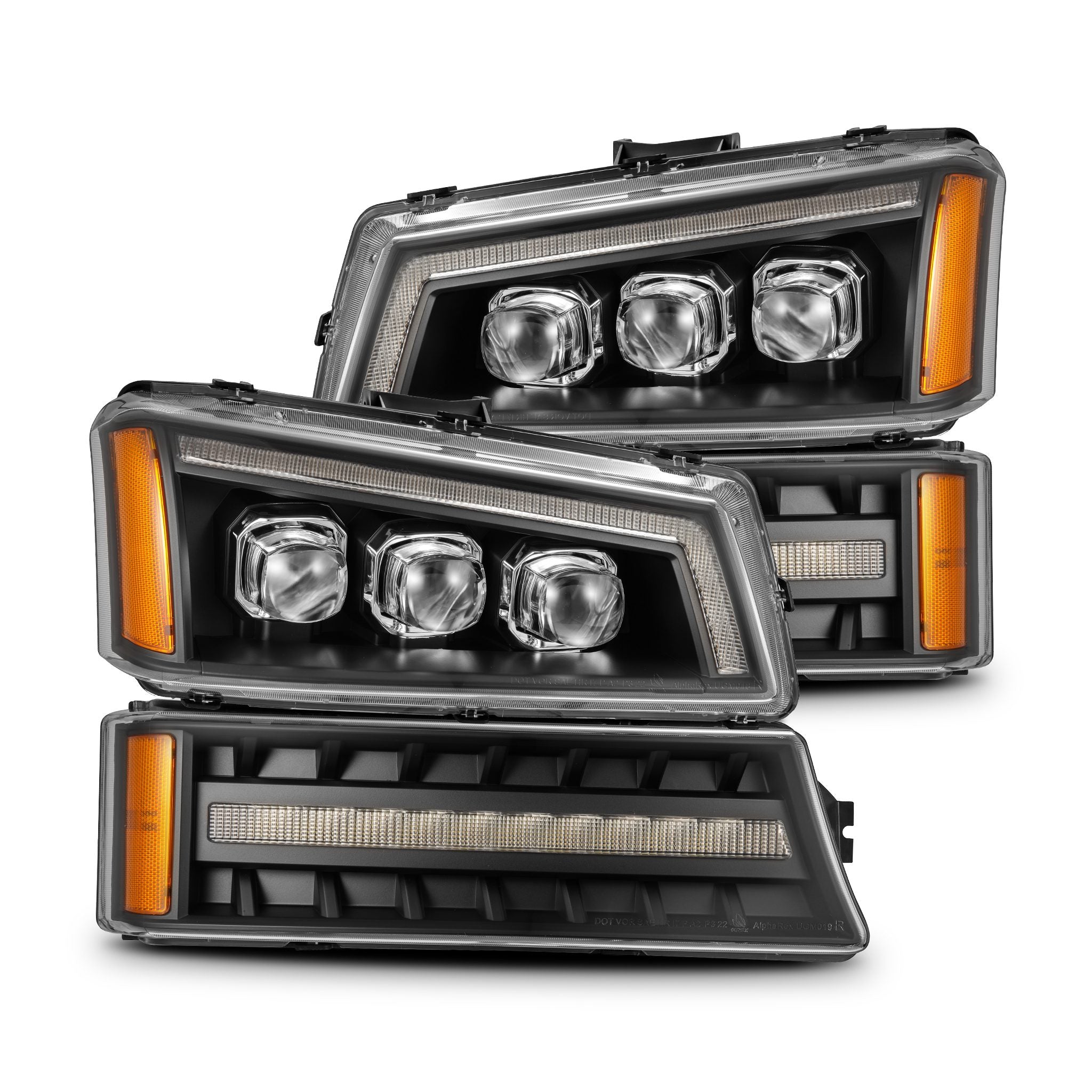 03-06 Chevrolet Silverado/02-06 Avalanche NOVA-Series Projector Headlights Black - Apollo Off-Road
