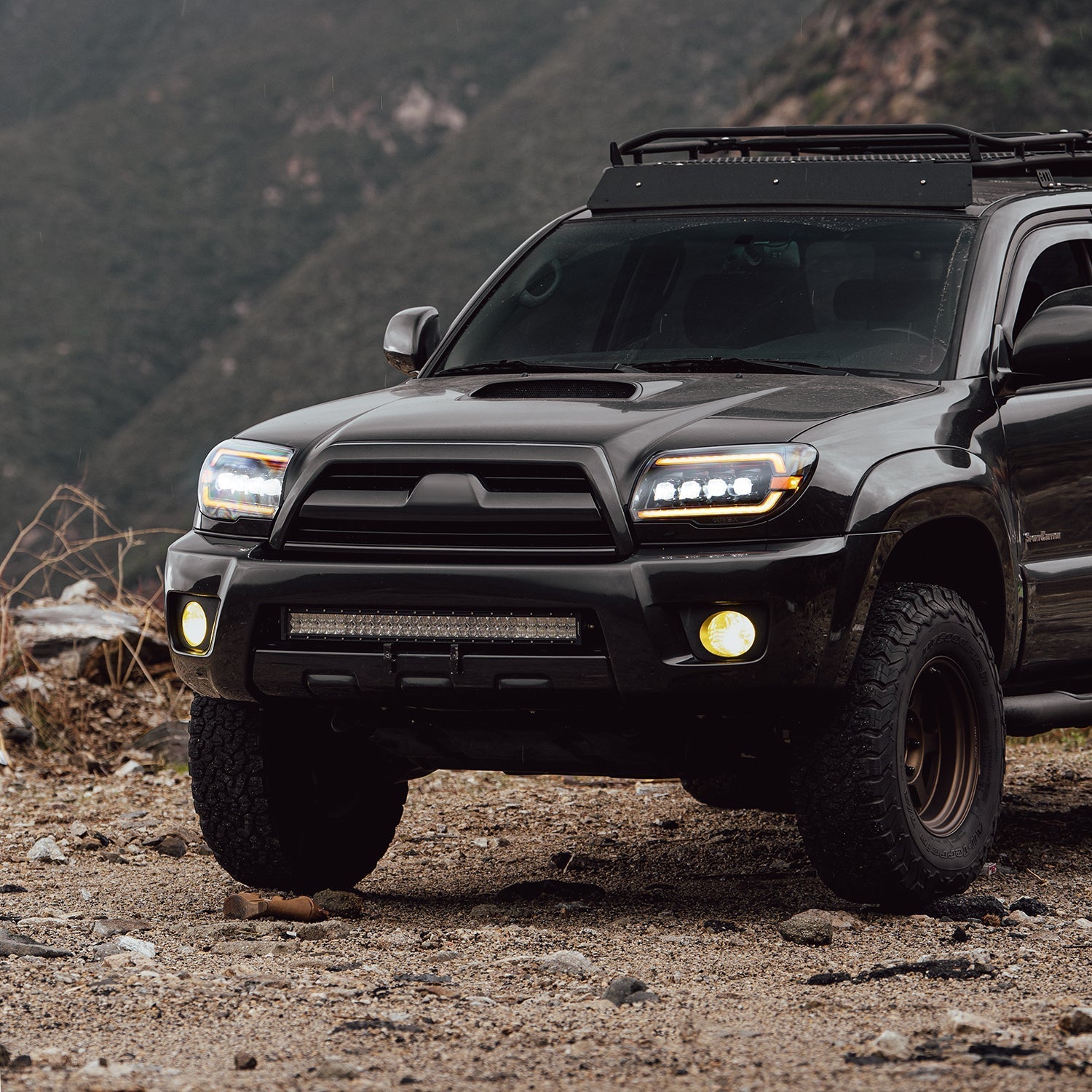 03-09 Toyota 4Runner NOVA-Series LED Projector Headlights Alpha-Black - Apollo Off-Road