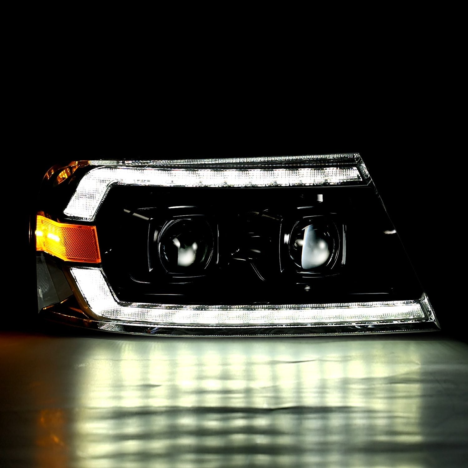 04-08 Ford F150 LUXX-Series Projector Headlights Alpha-Black - Apollo Off-Road