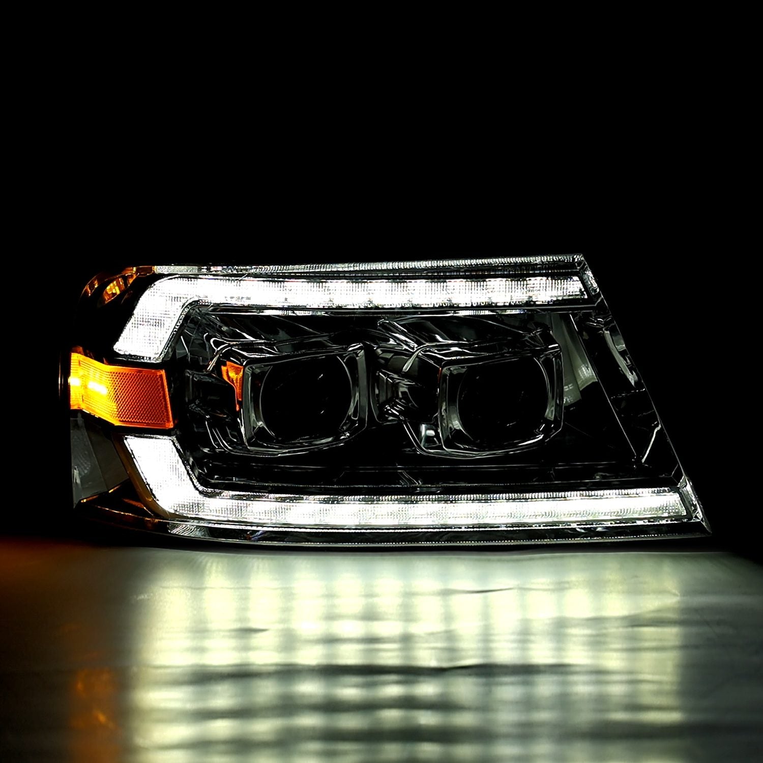 04-08 Ford F150 LUXX-Series Projector Headlights Chrome - Apollo Off-Road