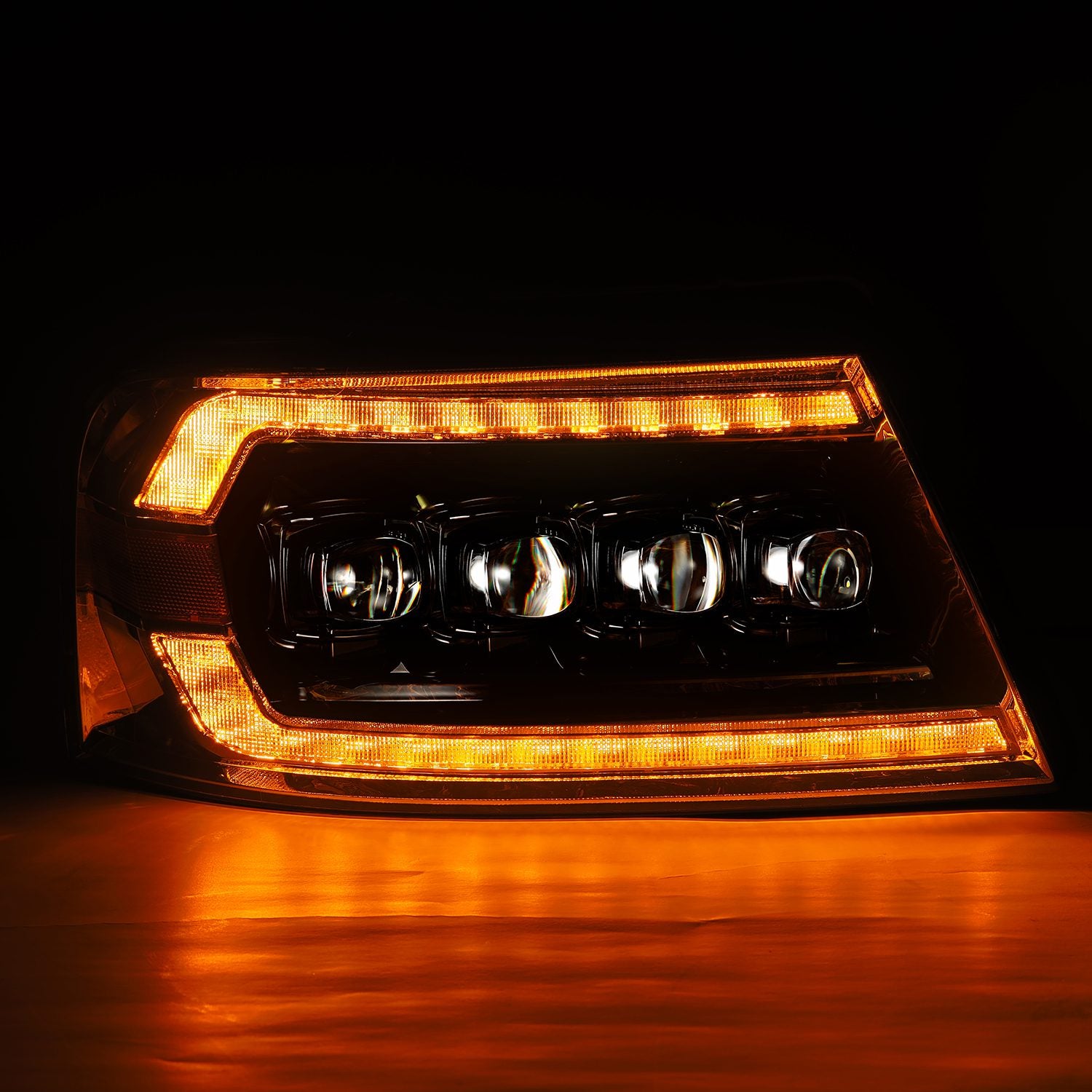 04-08 Ford F150 NOVA-Series LED Projector Headlights in Alpha-Black - Apollo Off-Road