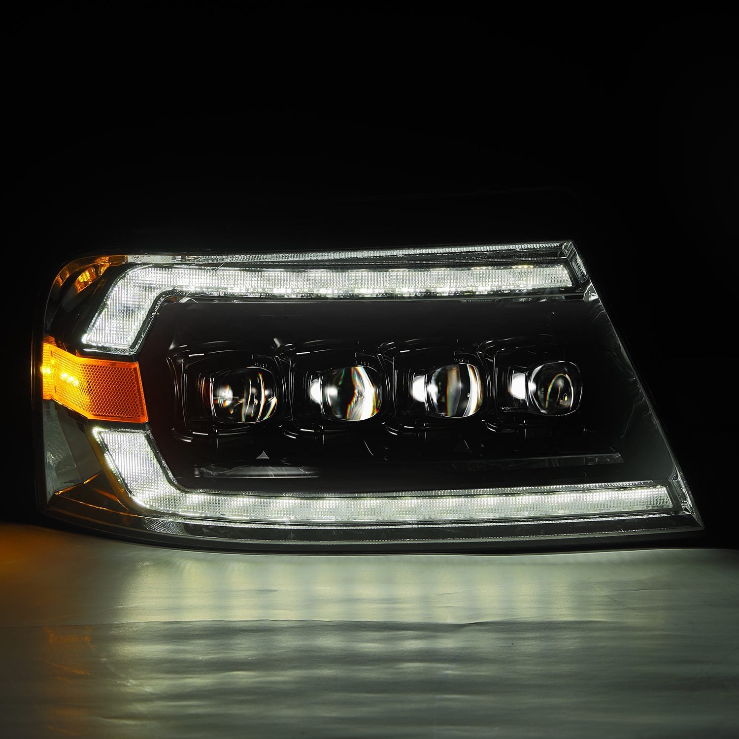 04-08 Ford F150 NOVA-Series LED Projector Headlights in Alpha-Black - Apollo Off-Road