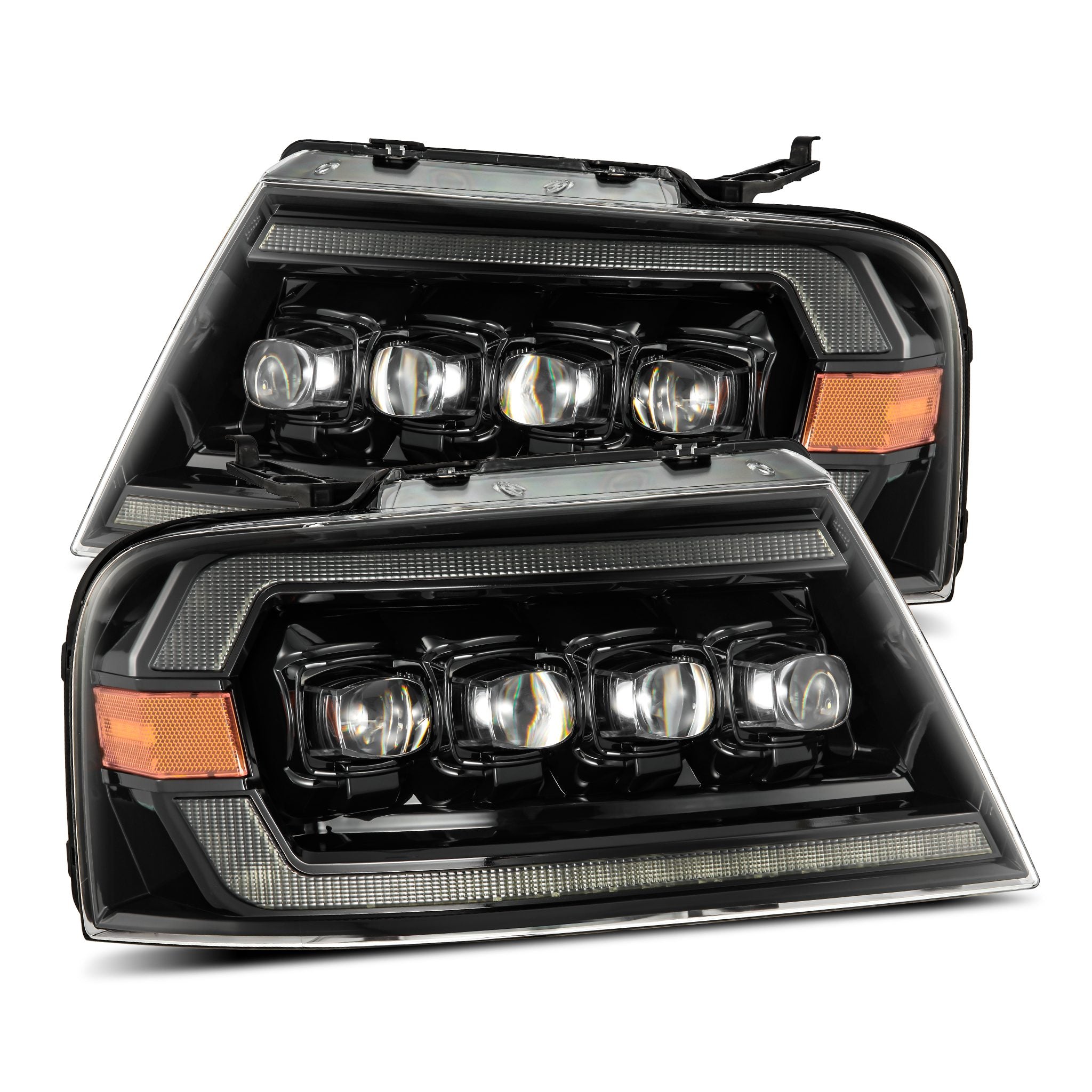 04-08 Ford F150 NOVA-Series LED Projector Headlights in Alpha-Black - Apollo Off-Road