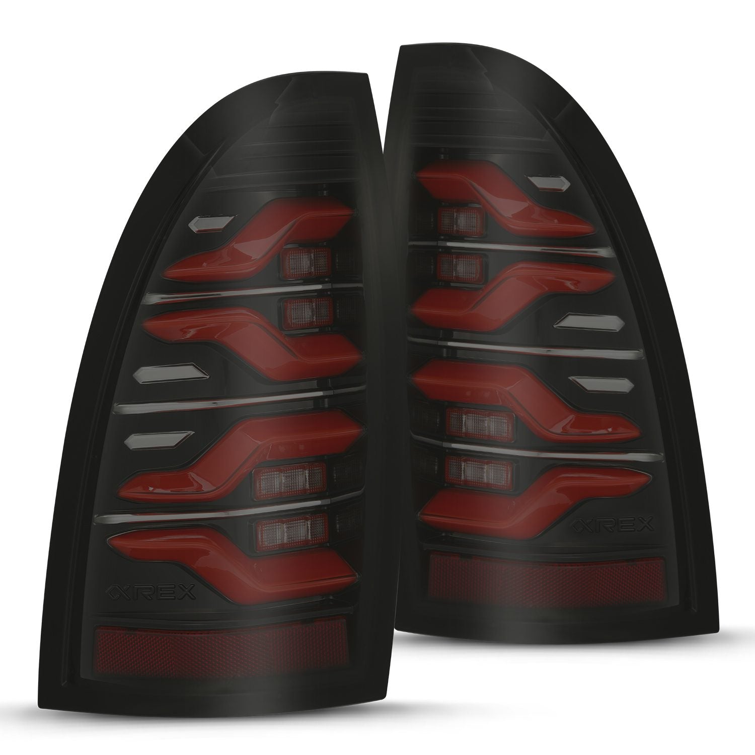05-15 Toyota Tacoma LUXX-Series LED Taillights Black-Red - Apollo Off-Road