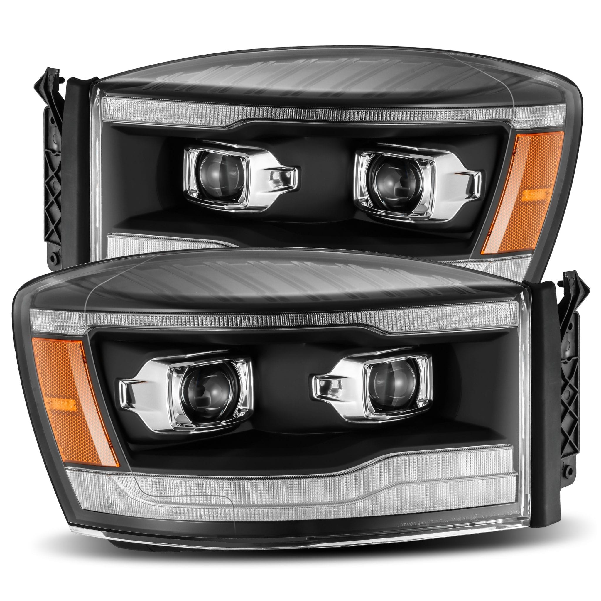 06-08 Dodge Ram LUXX-Series Projector Headlights Alpha-Black - Apollo Off-Road