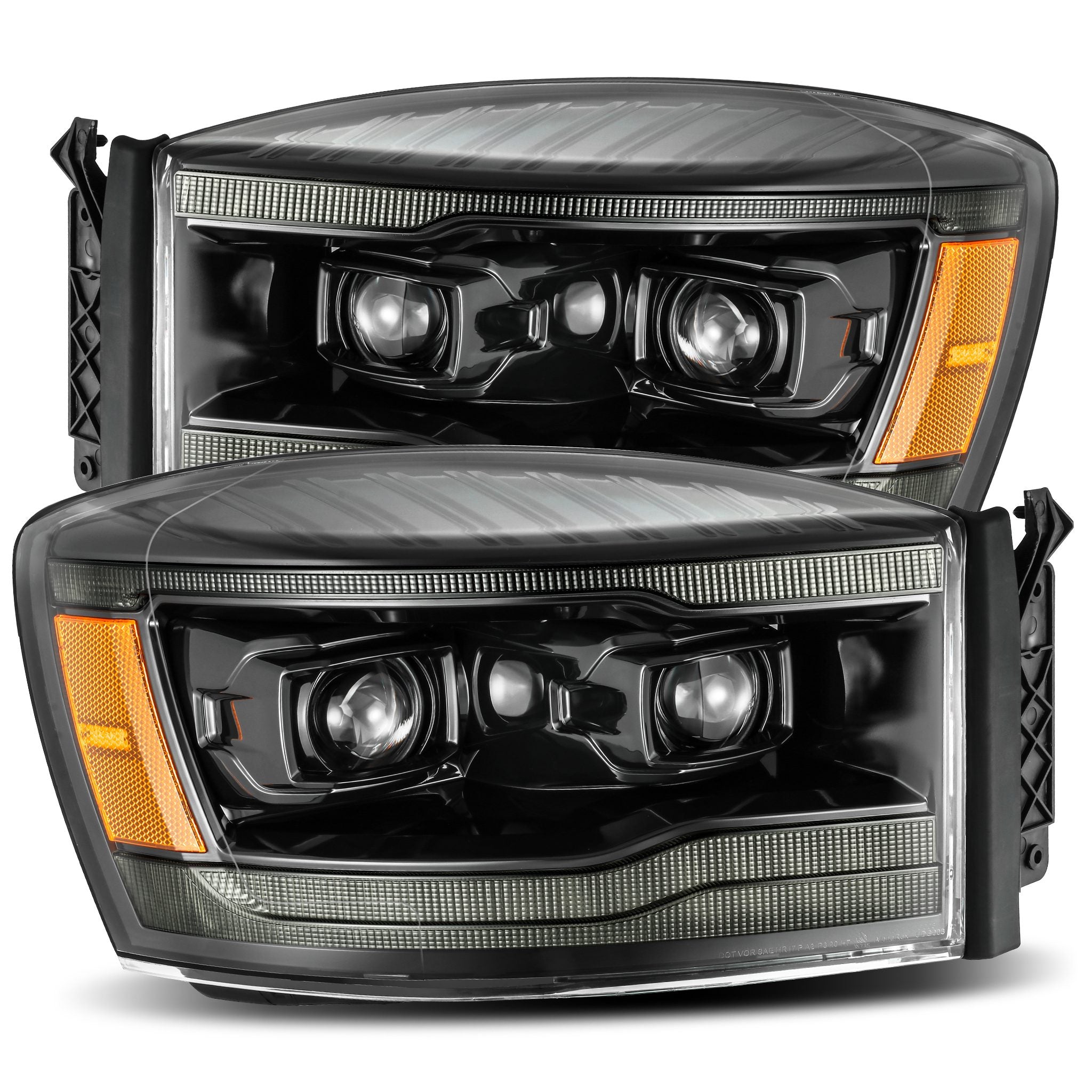06-08 Dodge Ram LUXX-Series Projector Headlights Alpha-Black - Apollo Off-Road