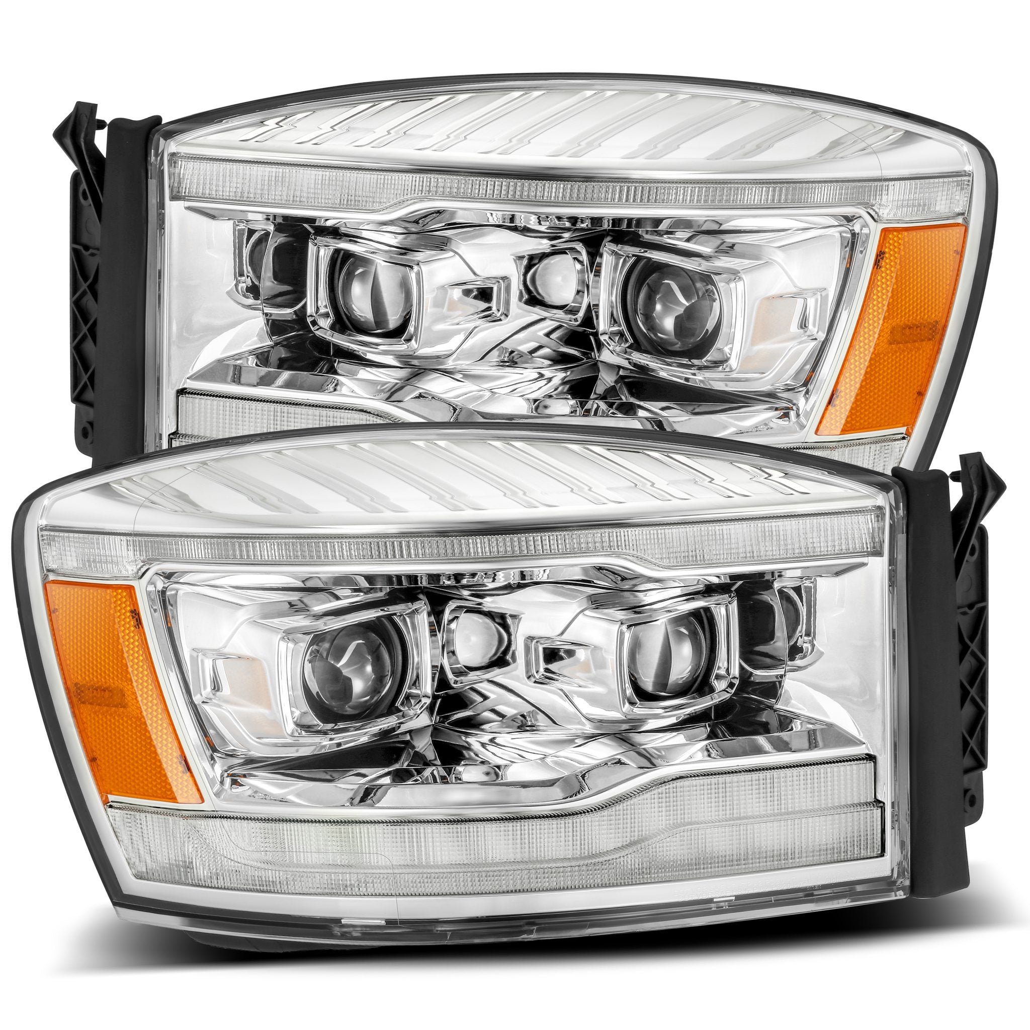 06-08 Dodge Ram LUXX-Series Projector Headlights Chrome - Apollo Off-Road