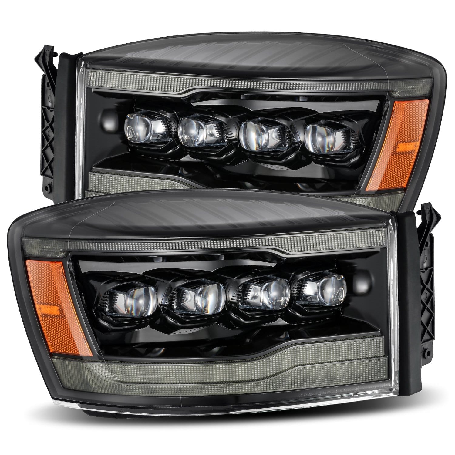 06-08 Dodge Ram NOVA-Series LED Projector Headlights in Alpha-Black - Apollo Off-Road