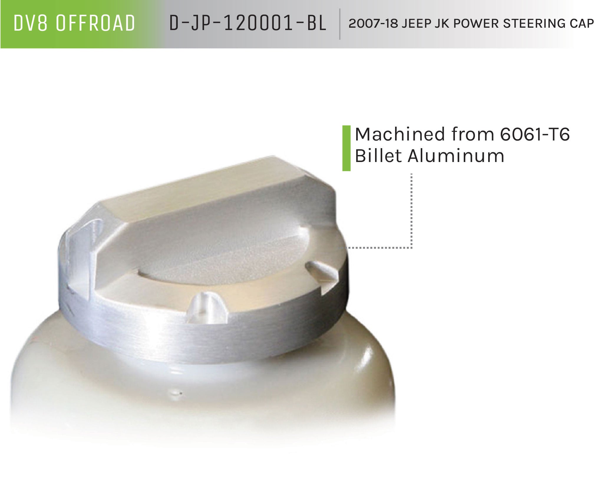 07-11 Jeep JK Power Steering Cap - Apollo Off-Road