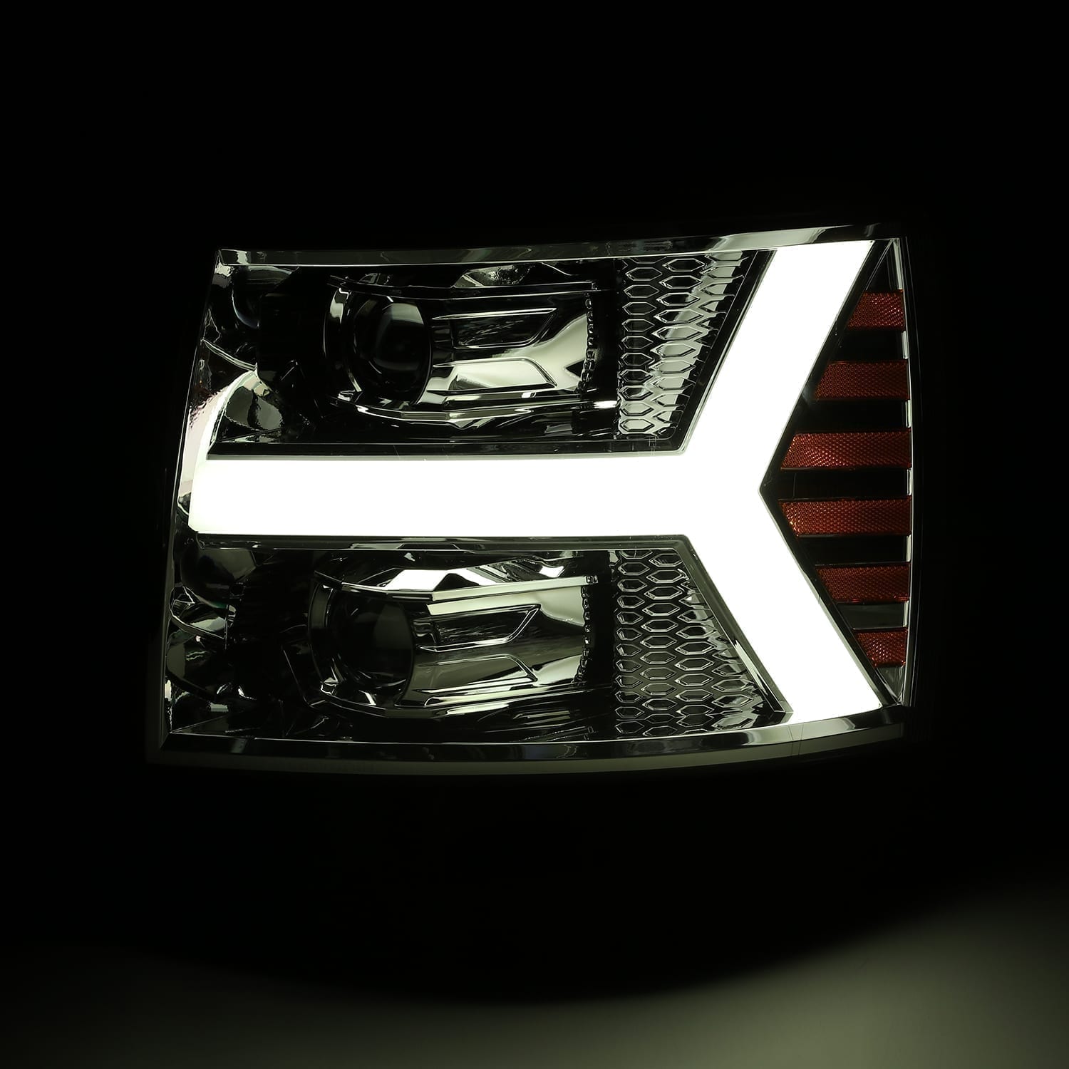 07-13 Chevrolet Silverado LUXX-Series Projector Headlights Chrome - Apollo Off-Road