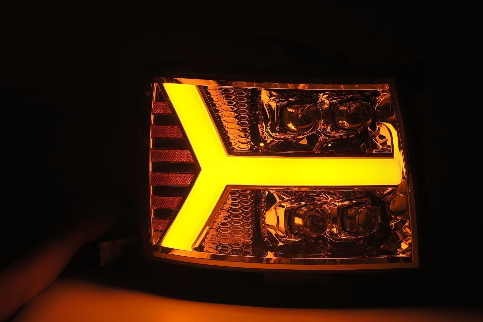 07-13 Chevrolet Silverado NOVA-Series LED Projector Headlights Plank Style Design Chrome - Apollo Off-Road