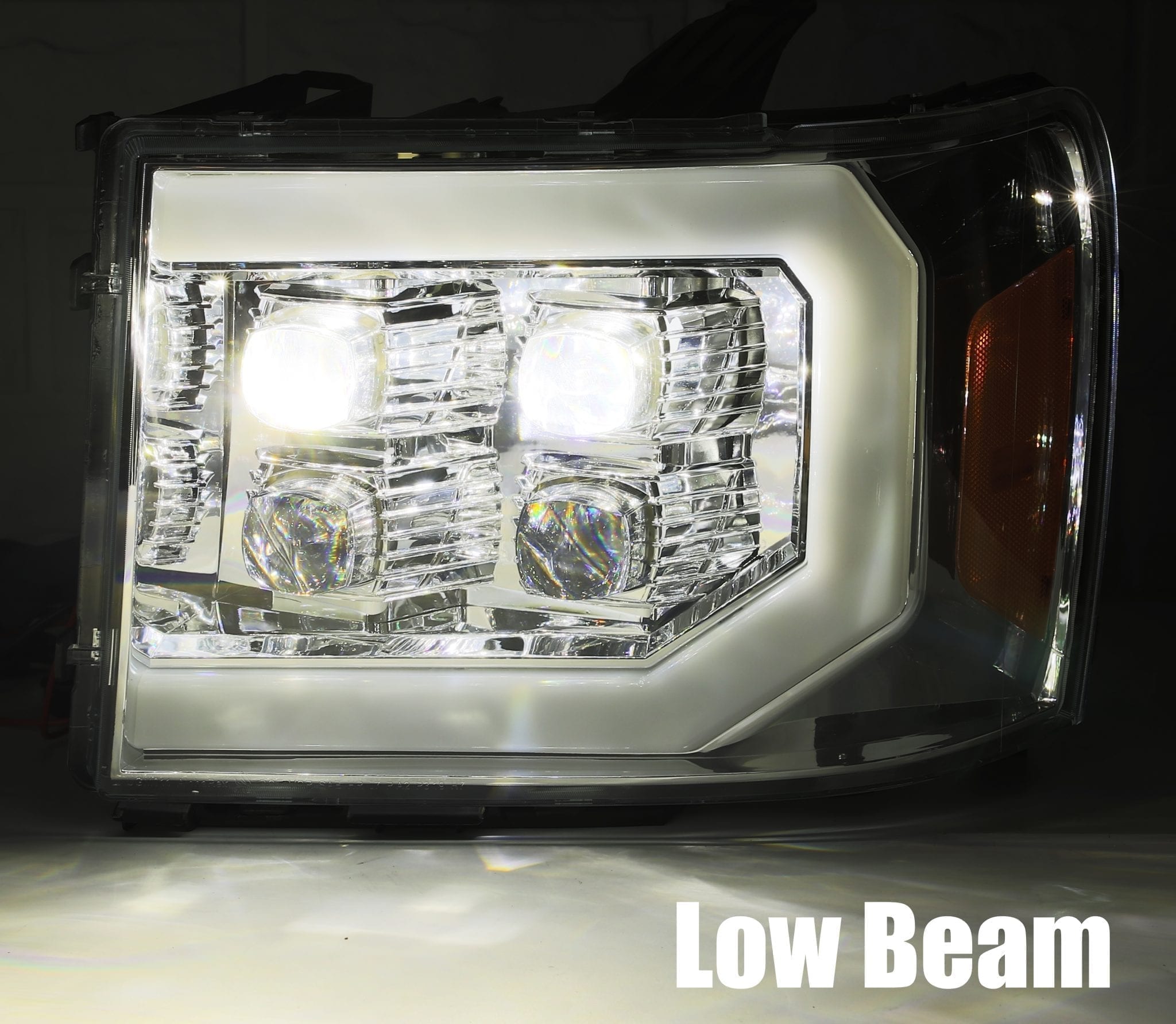 07-13 GMC Sierra NOVA-Series LED Projector Headlights Plank Style Design Matte Black w/ DRL - Apollo Off-Road