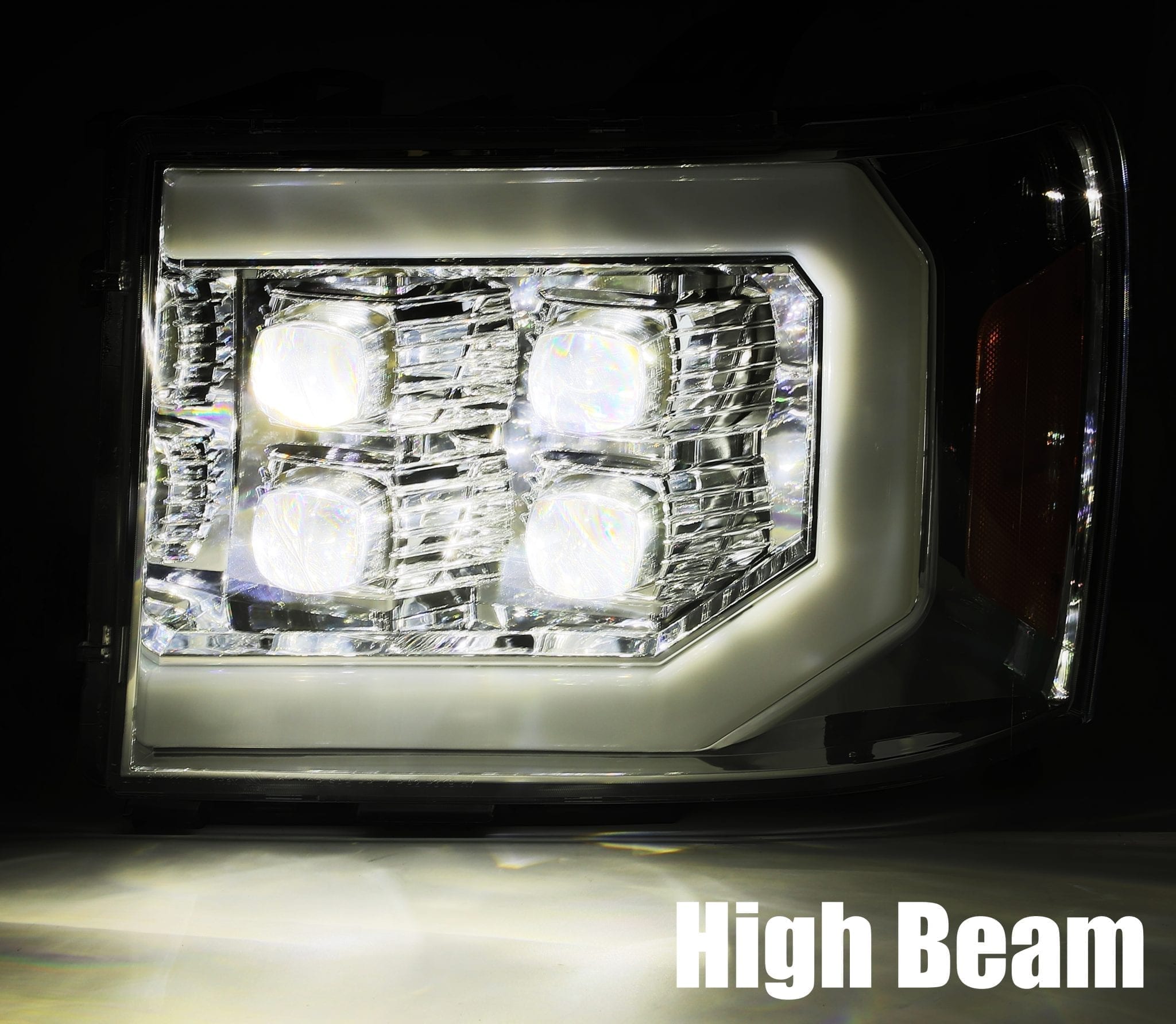 07-13 GMC Sierra NOVA-Series LED Projector Headlights Plank Style Design Matte Black w/ DRL - Apollo Off-Road