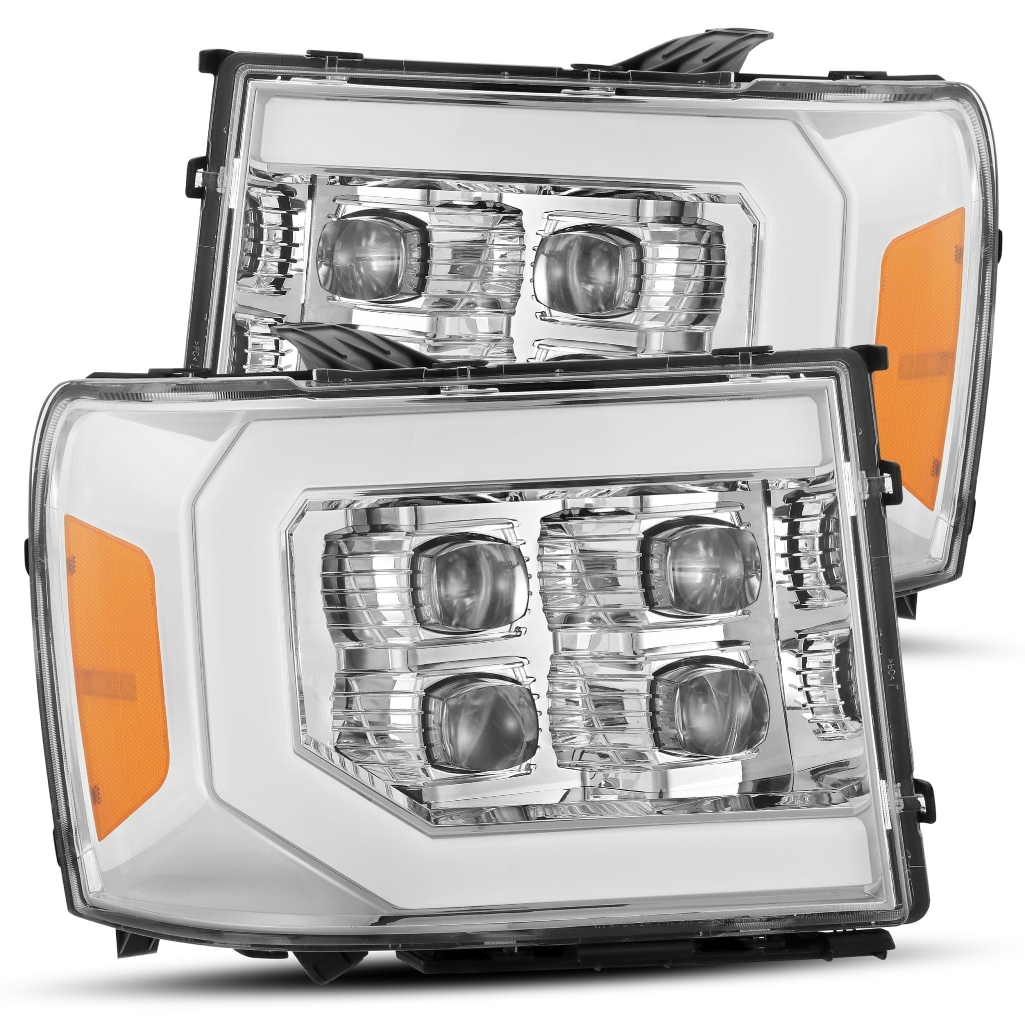 07-13 GMC Sierra NOVA-Series LED Projector Headlights Plank Style Design Matte Black w/ DRL - Apollo Off-Road