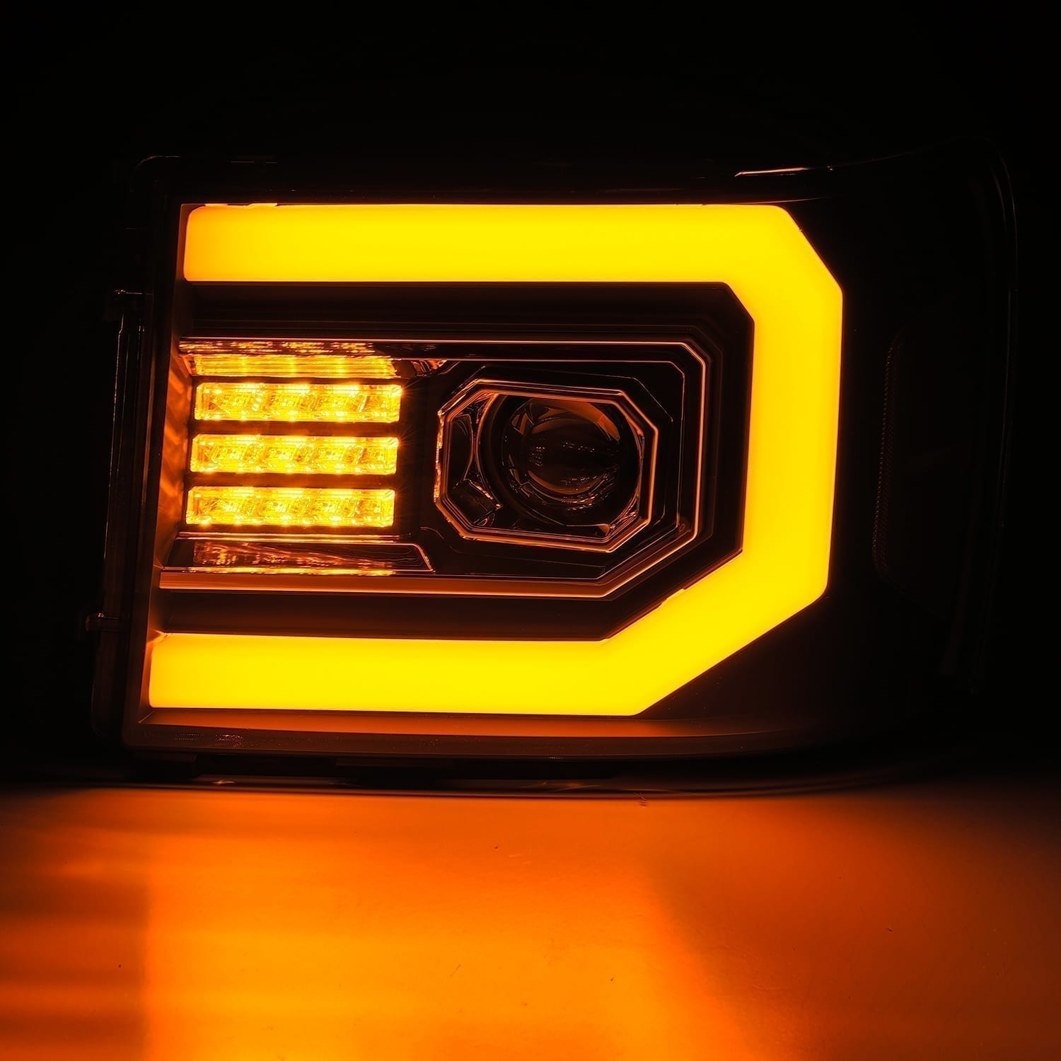 07-13 GMC Sierra PRO-Series Projector Headlights Plank Style Design Matte Black - Apollo Off-Road