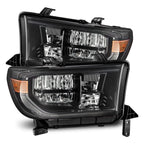 07-13 Toyota Tundra/08-17 Toyota Sequoia MK II LUXX-Series LED Crystal Headlights Alpha-Black (Without Level Adjuster) - Apollo Off-Road
