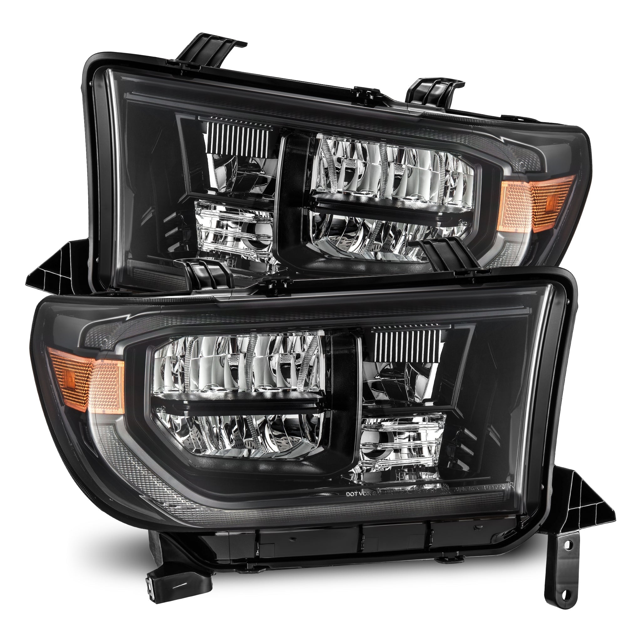 07-13 Toyota Tundra/08-17 Toyota Sequoia MK II LUXX-Series LED Crystal Headlights Alpha-Black (Without Level Adjuster) - Apollo Off-Road
