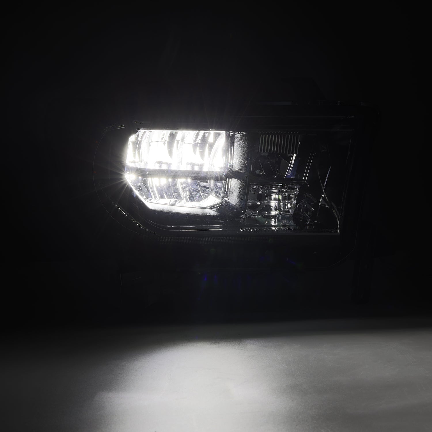 07-13 Toyota Tundra/08-17 Toyota Sequoia MK II LUXX-Series LED Crystal Headlights Alpha-Black (Without Level Adjuster) - Apollo Off-Road