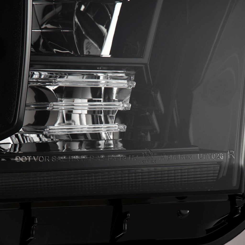07-13 Toyota Tundra/08-17 Toyota Sequoia MK II LUXX-Series LED Crystal Headlights Alpha-Black (Without Level Adjuster) - Apollo Off-Road