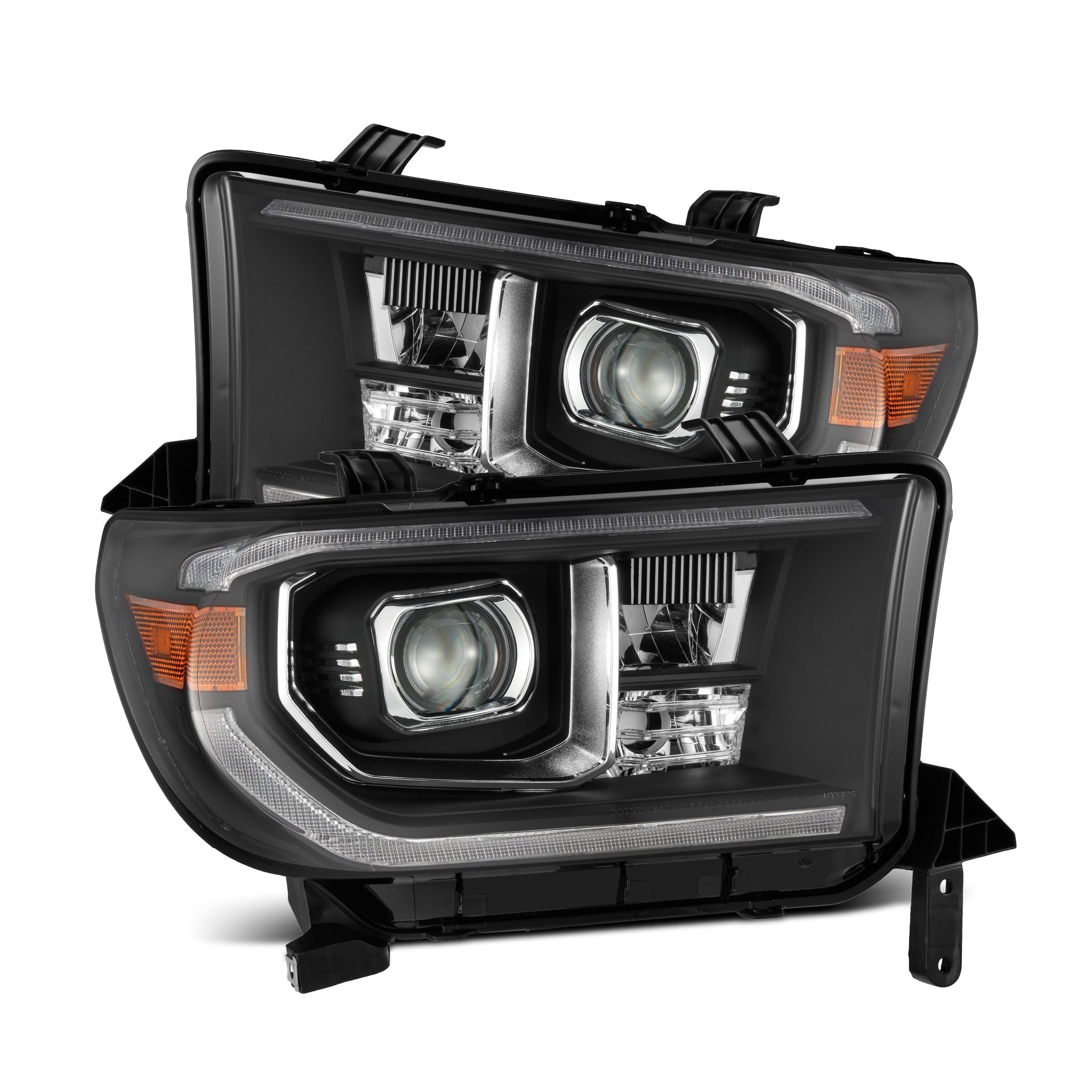 07-13 Toyota Tundra / 08-17 Sequoia PRO-Series Halogen Projector Headlights Black (Without Level Adjuster) - Apollo Off-Road