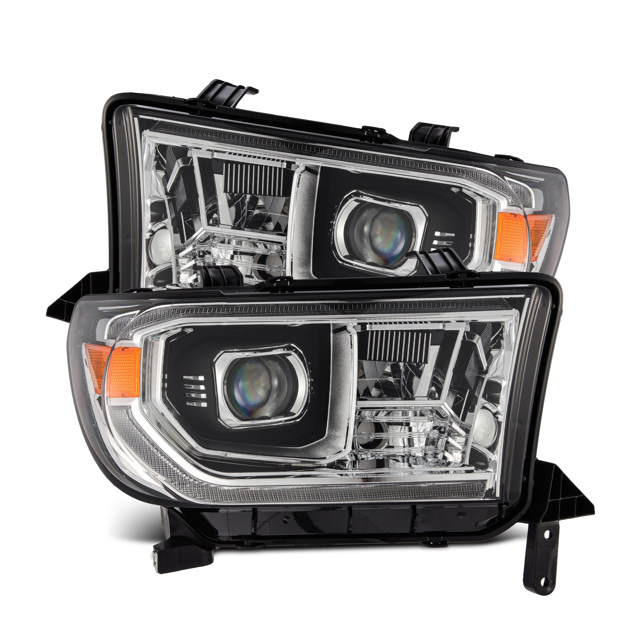 07-13 Toyota Tundra / 08-17 Sequoia PRO-Series Halogen Projector Headlights Chrome (Without Level Adjuster) - Apollo Off-Road