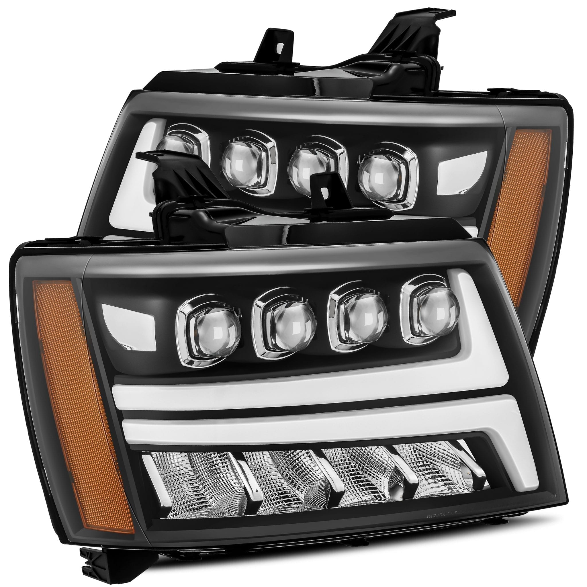 07-14 Chevrolet Tahoe/Suburban/07-13 Avalanche NOVA-Series LED Projector Headlights Plank Style Design Black - Apollo Off-Road