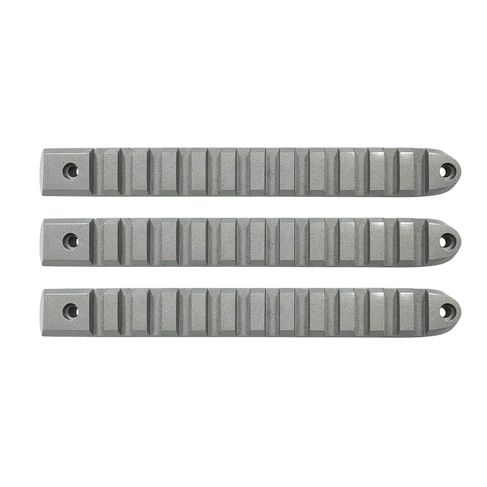 07-18 Jeep JK 2-Door Silver Rail Door Handle Insert; 3-Pieces - Apollo Off-Road