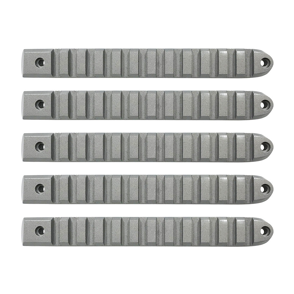 07-18 Jeep JK 4-Door Silver Rail Door Handle Insert; 5-Pieces - Apollo Off-Road