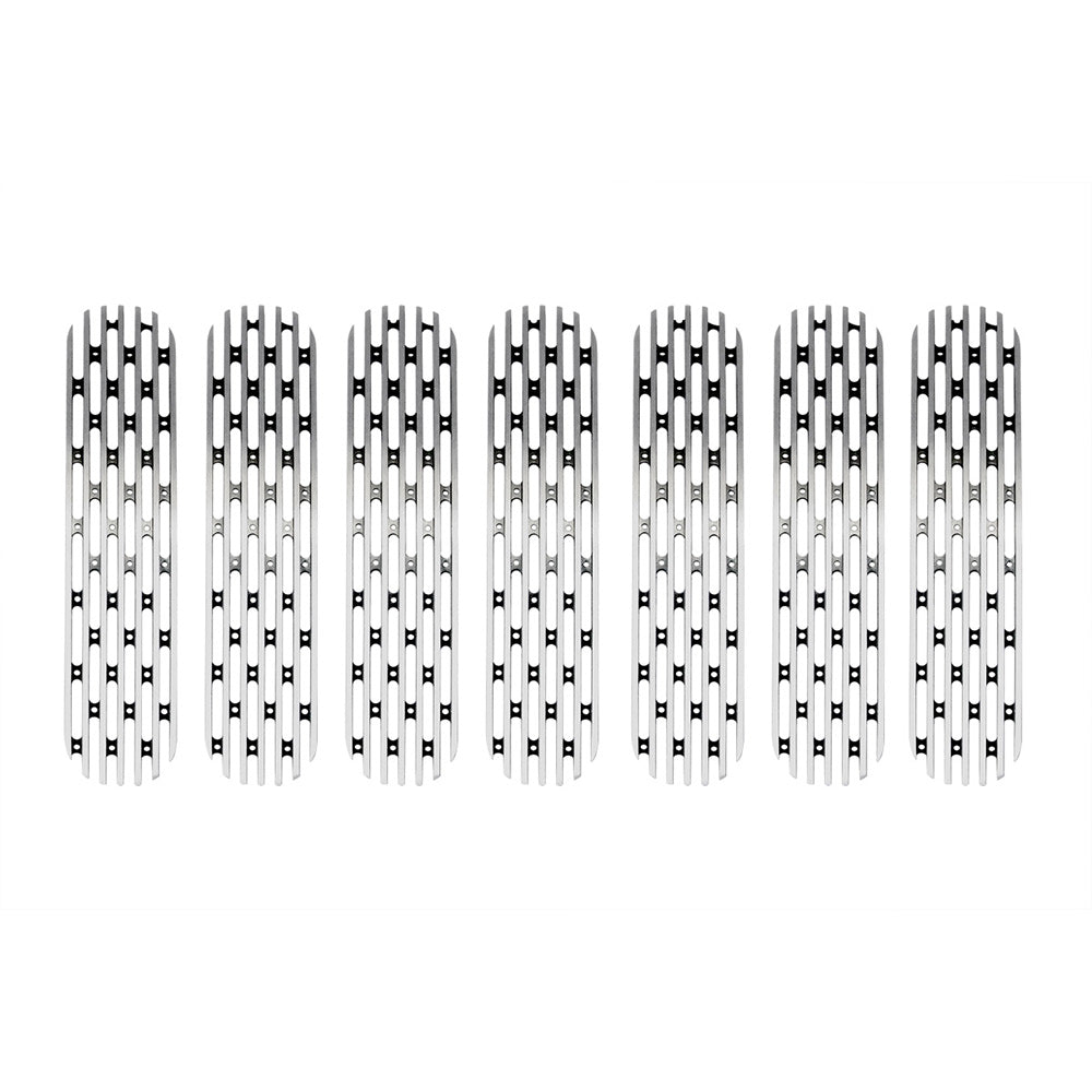 07-18 Jeep JK Grille Inserts; 7-Pieces; Brushed - Apollo Off-Road