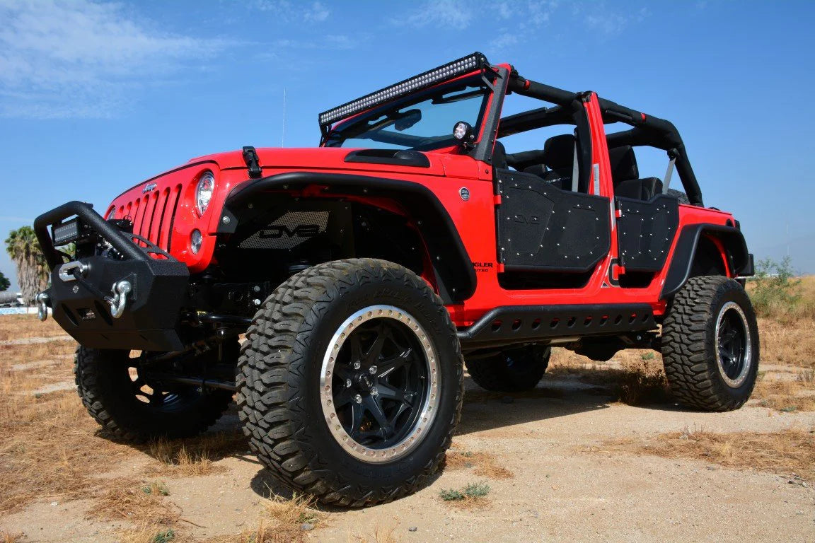 07-18 Jeep JK Rock Doors; Plated Steel; Front - Apollo Off-Road