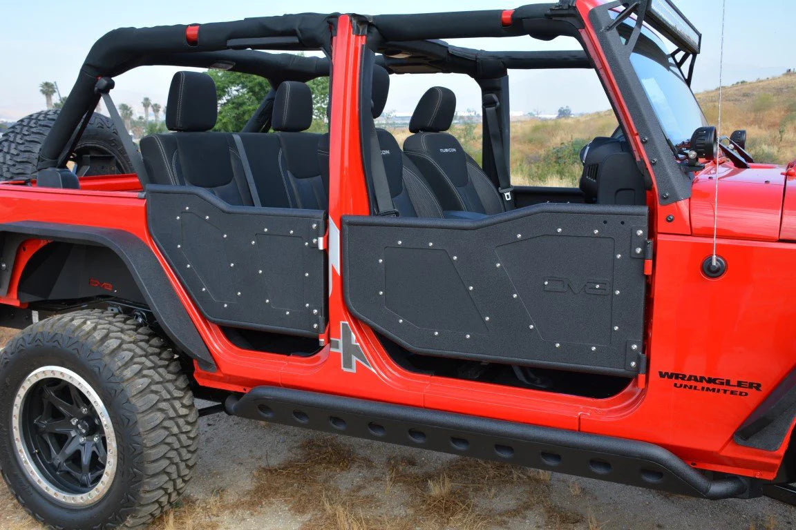 07-18 Jeep JK Rock Doors; Plated Steel; Front - Apollo Off-Road